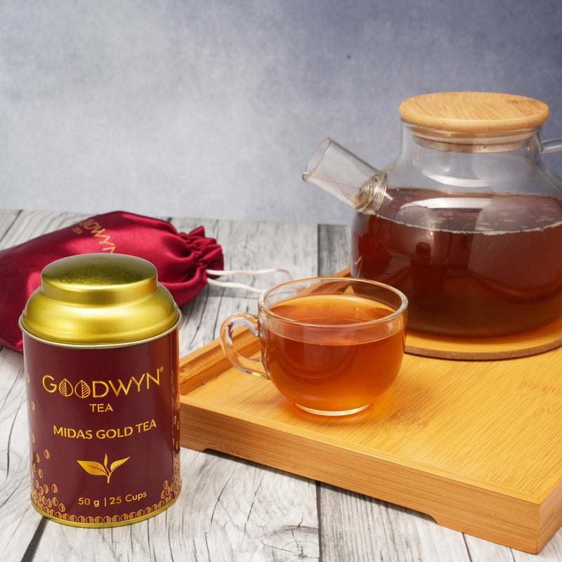 Perfect Golden Tea Goodwyn Midas Gold Tea - Luxury Gifting Tea Blended with Edible Gold ...