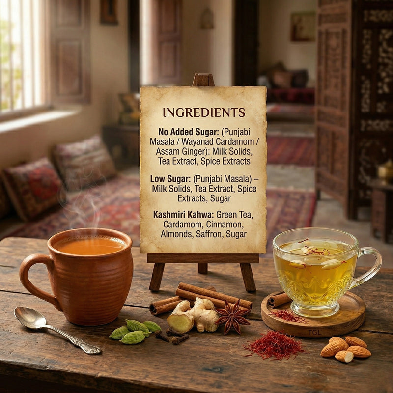 Instant Indian Tea Instant Tea Premix - Assorted - 5 Flavours - Chai on the Go by Goodwyn ...